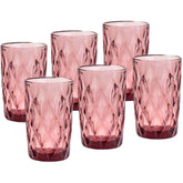 Jogo de 6 Copos de Vidro Marsala 340ml - Ela Decora